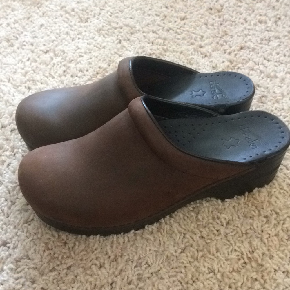 SOLD -Dansko Clogs Brown Leather Slip on, 40 US 9
